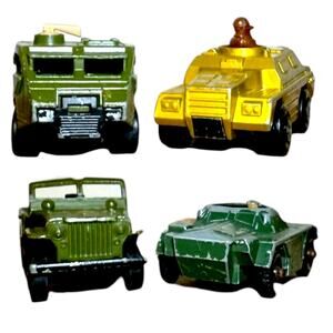Vintage Lesney Matchbox Military Diecast Vehicles Lot of 4 1970s